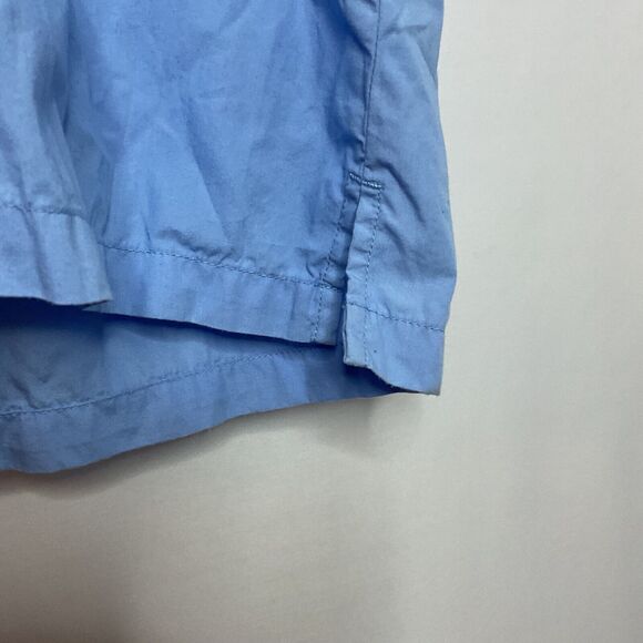 Columbia PFG Shirt Large Blue Short Sleeve Button Up Solid Vented Palm Sailfish - Picture 7 of 13
